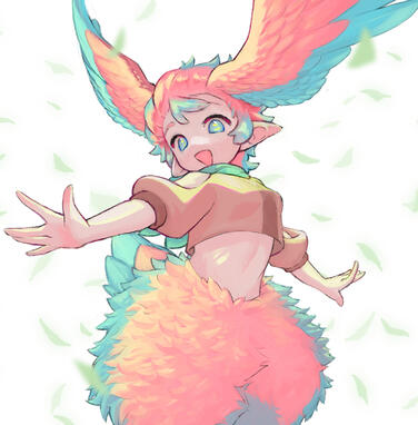 "Chicken Nugget" A drawing of an oc of mine I've had for a long while. She only got a name when I made this illustration. Her name is Chicken Nugget.