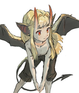 "Vel" This is an oc of mine named Vel. I like to draw him because he's cute. He's an imp, but he wouldn't hurt a fly.